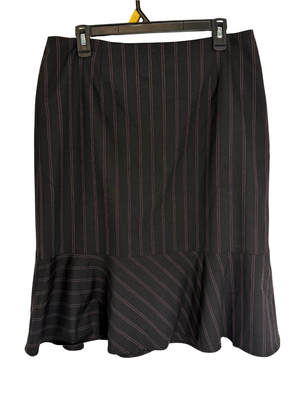 3/$20 I.E. Black Pinstripe Flared Hem Wool Blend Skirt